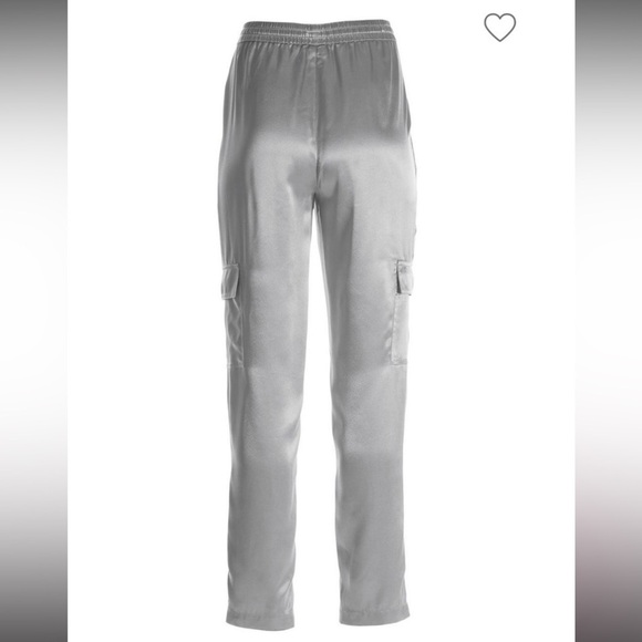 NWOT Boston Proper Silver Elastic Waist Pull-on Pants Straight leg Cargo Pockets - Picture 4 of 15